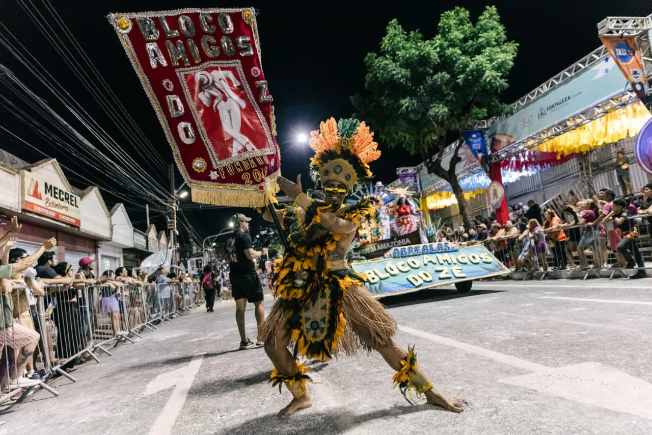 Desfiles de blocos na Avenida Domingos Olimpio.