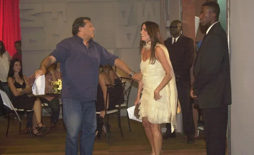 Dennis Carvalho e Malu Mader no set de 