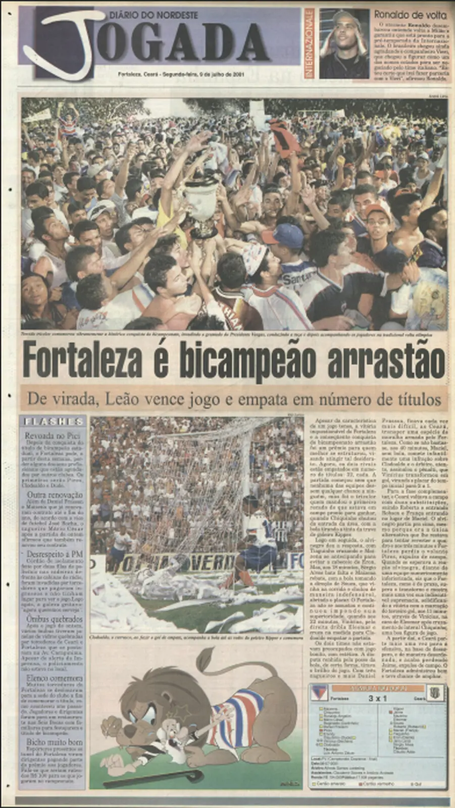 Fortaleza foi campeão em 2001