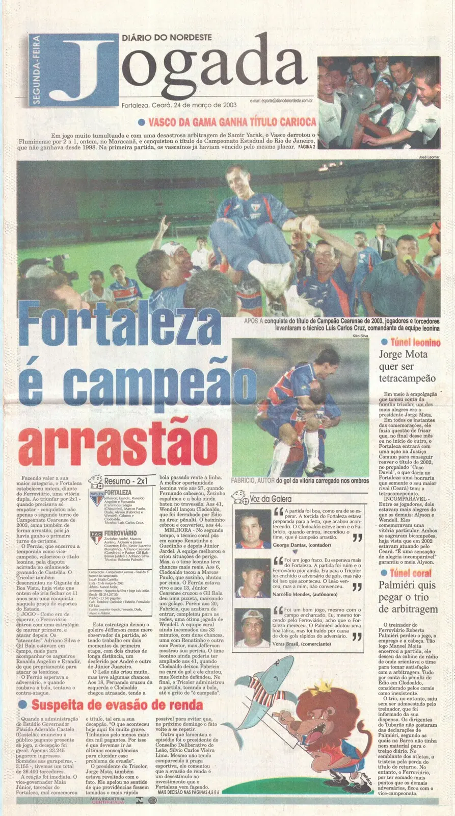 Fortaleza foi campeão em 2003