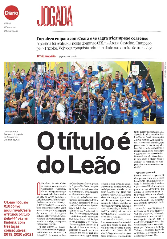 Fortaleza foi campeão cearense em 2021