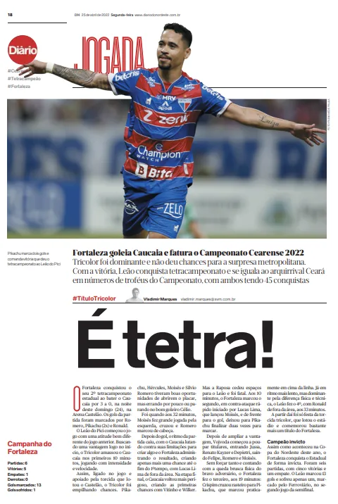 Fortaleza foi campeão cearense em 2022