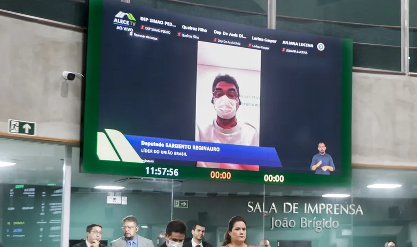 Sargento Reginauro participou da sessão desta quinta-feira (12) de modo virtual.