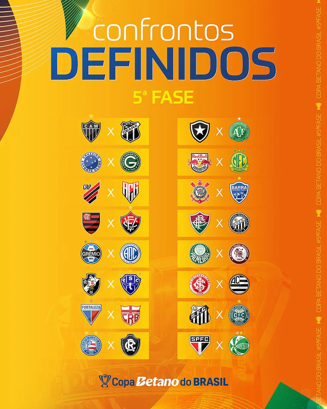 Arte com foto dos escudos dos times da Copa do Brasil