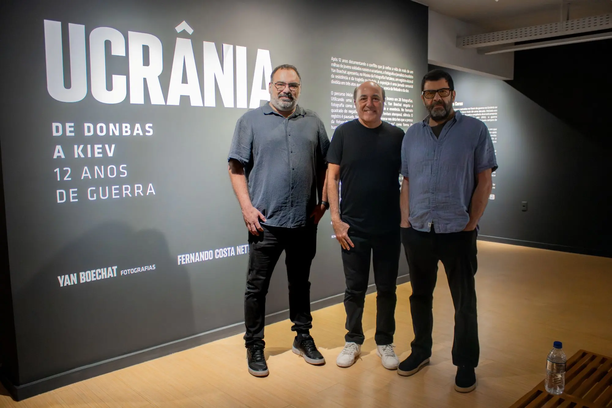 Yan Boechat, Silvio Frota e Fernando Costa Netto na abertura da exposição no MFF.