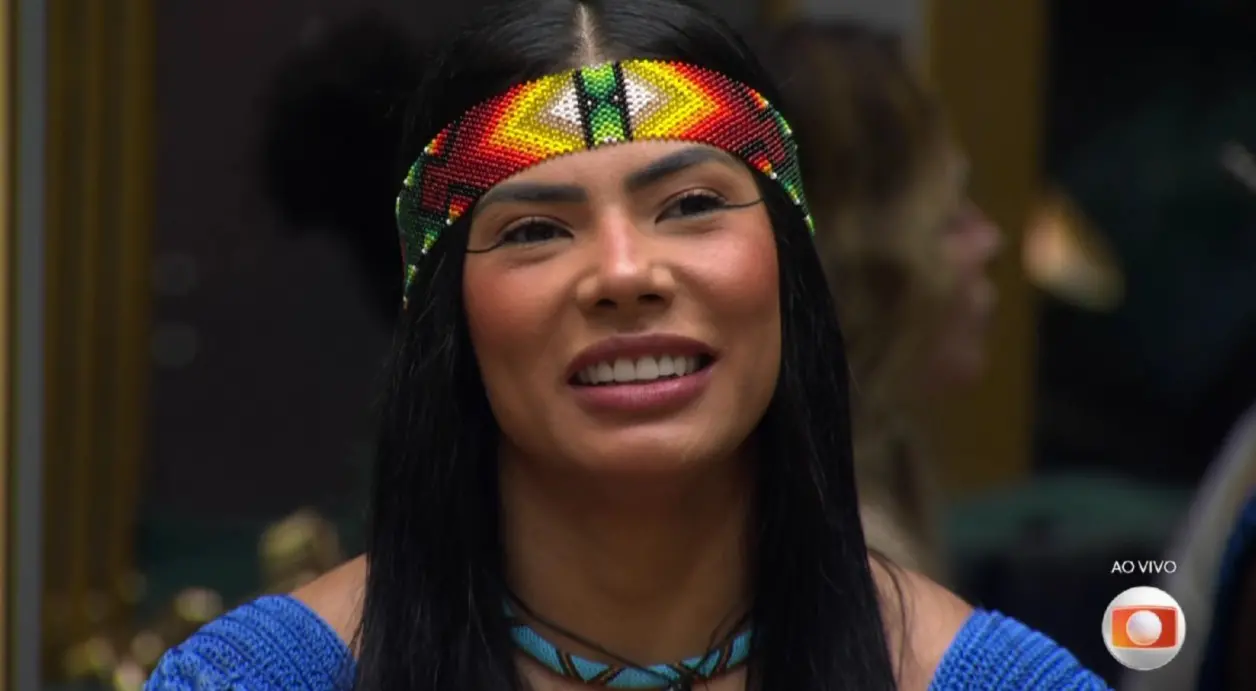 Marciele durante o discurso de eliminação do paredão no BBB 26.