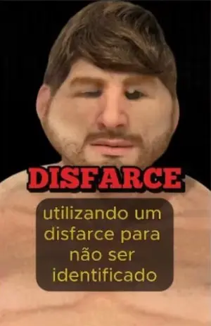 Foto de máscara utilizada por suspeito para se disfarçar e roubar cachorro de ex-namorada.