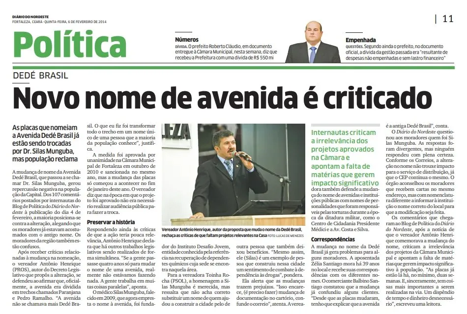 Fac-símile do Diário do Nordeste.