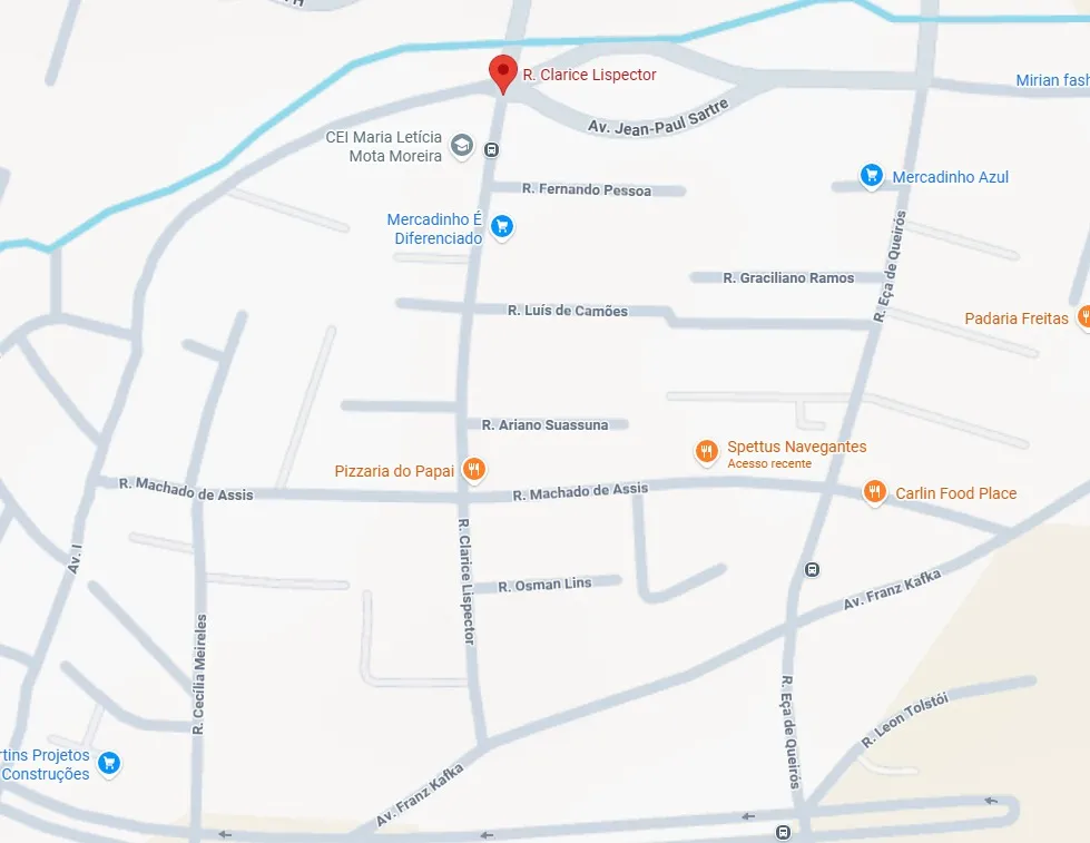 No conjunto Cidade Jardim 2, no José Walter, ruas e avenidas levam nomes de escritores famosos.