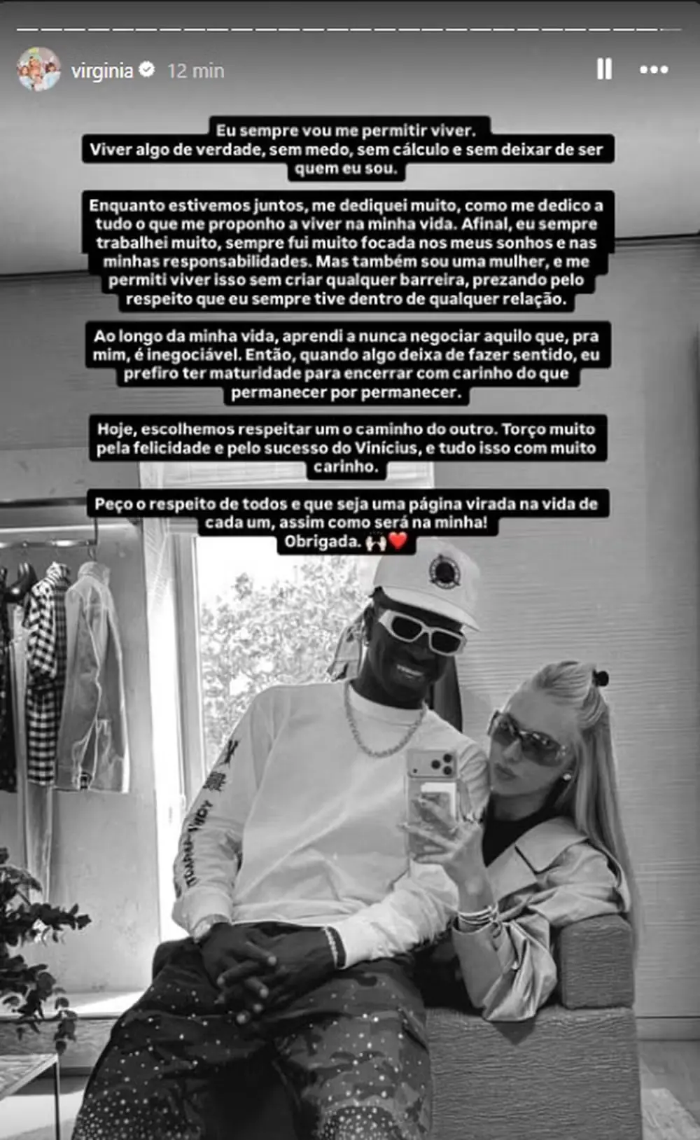 Story de Vini Junior.