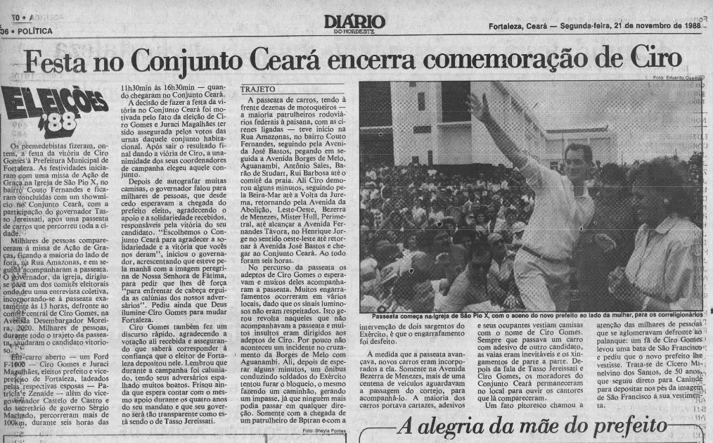 Fac-símile do jornal Diário do Nordeste.