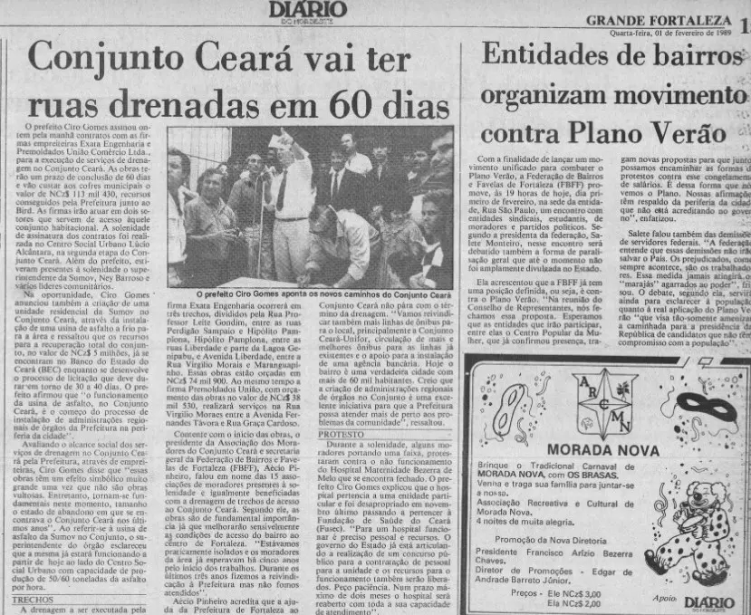Fac-símile do jornal Diário do Nordeste.