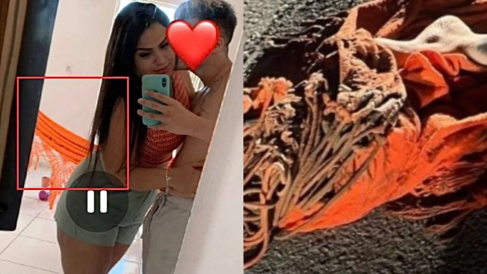 Foto 1: 'Rael' e Taynar na casa dela, no bairro Parangaba. / Foto 2: 'Rael' na cena do crime.