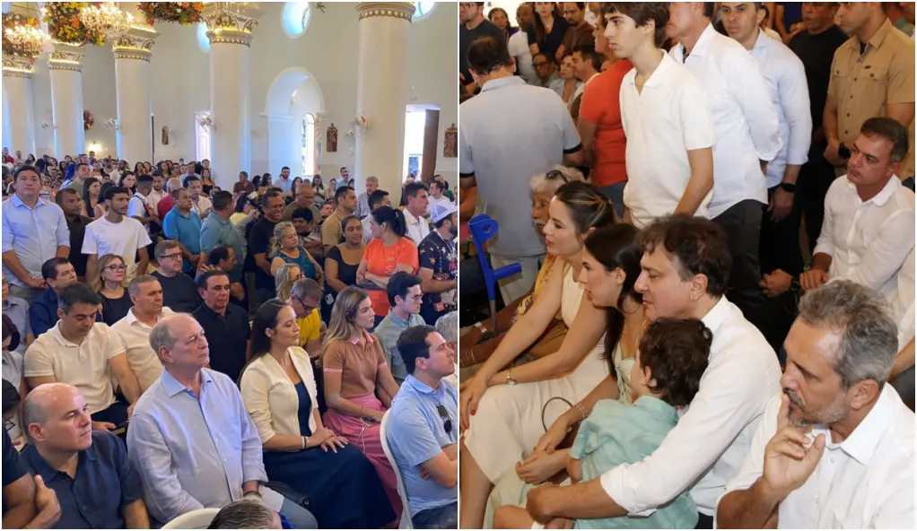 imagem de fieis dentro da igreja durante uma missa