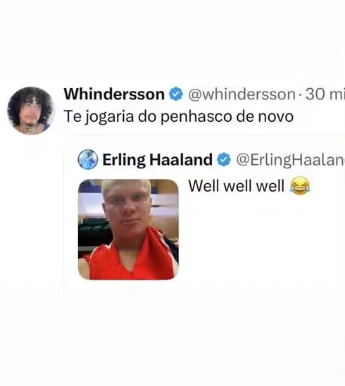 Whindersson fez publicação após o jogo do Brasil.