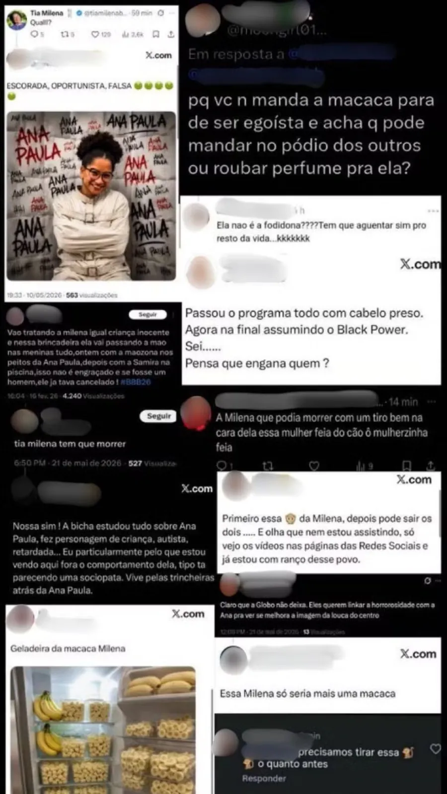 Ataques racistas serão denunciados na Justiça, segundo Milena.