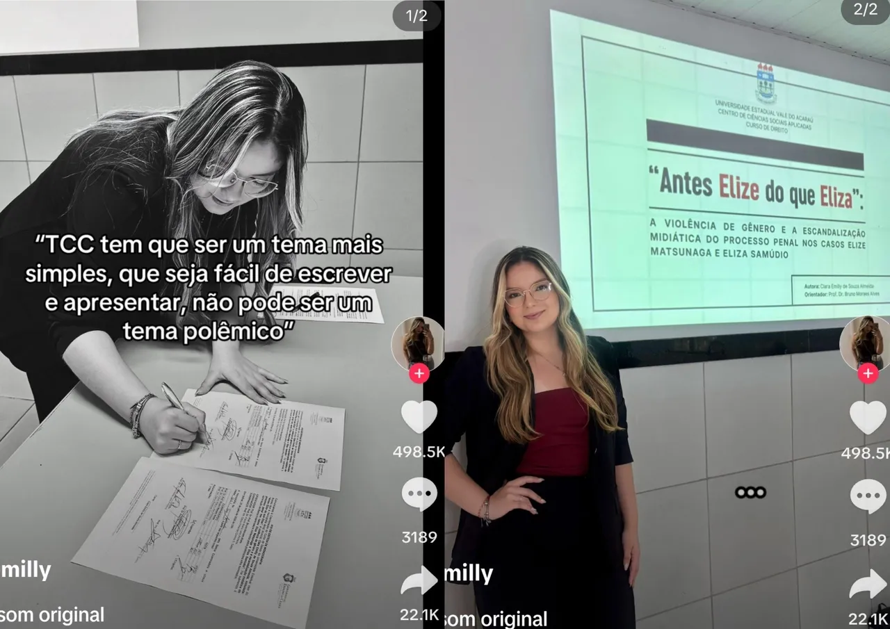Trend do TikTok foi estopim para viralização da monografia da jovem cearense.