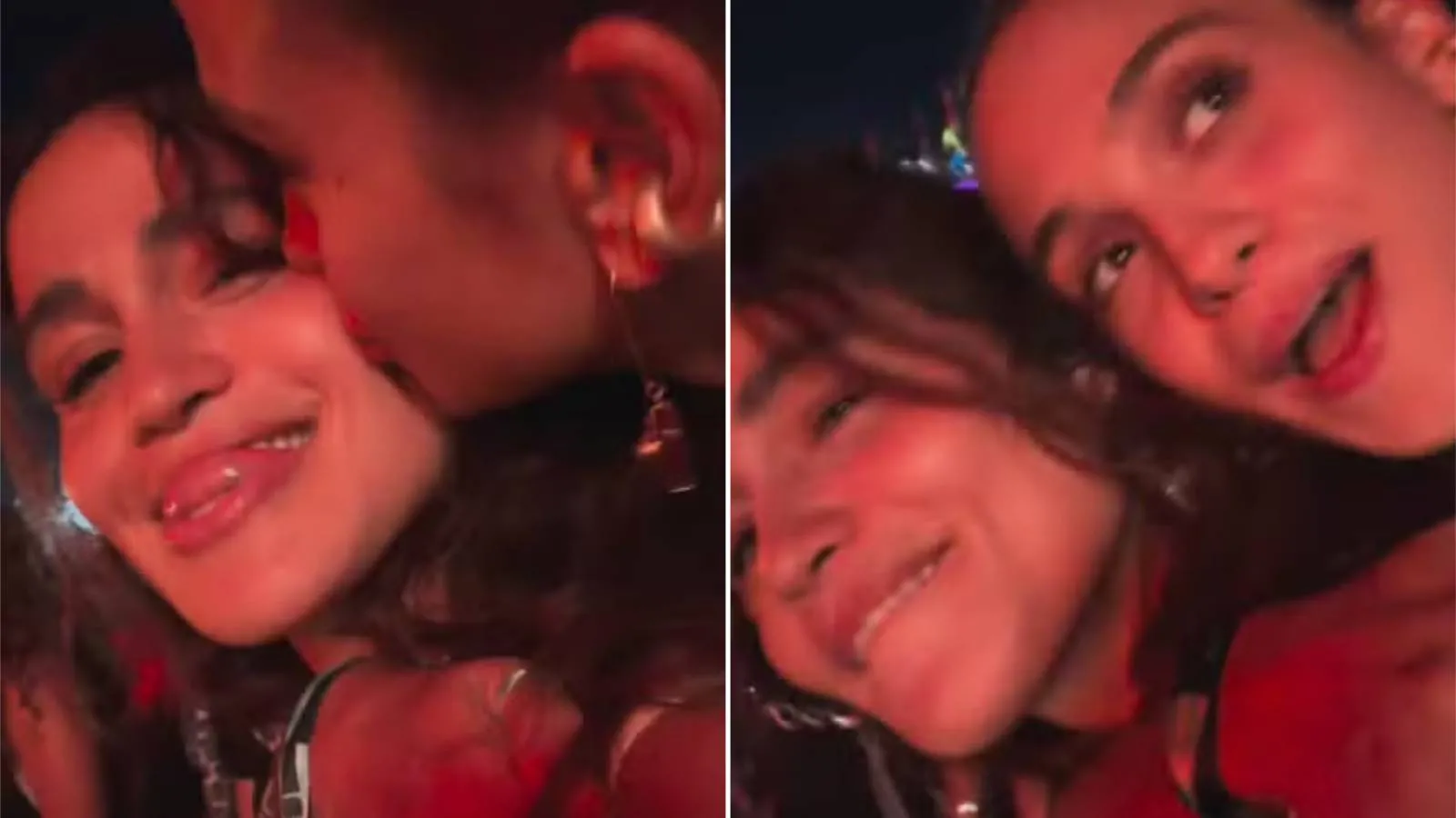 As duas curtiram o evento na área VIP.