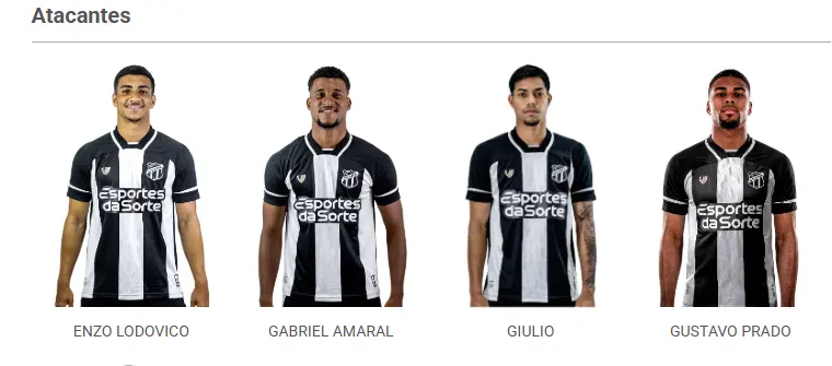 Print de aba do site oficial do Ceará com a presença de Gustavo Prado