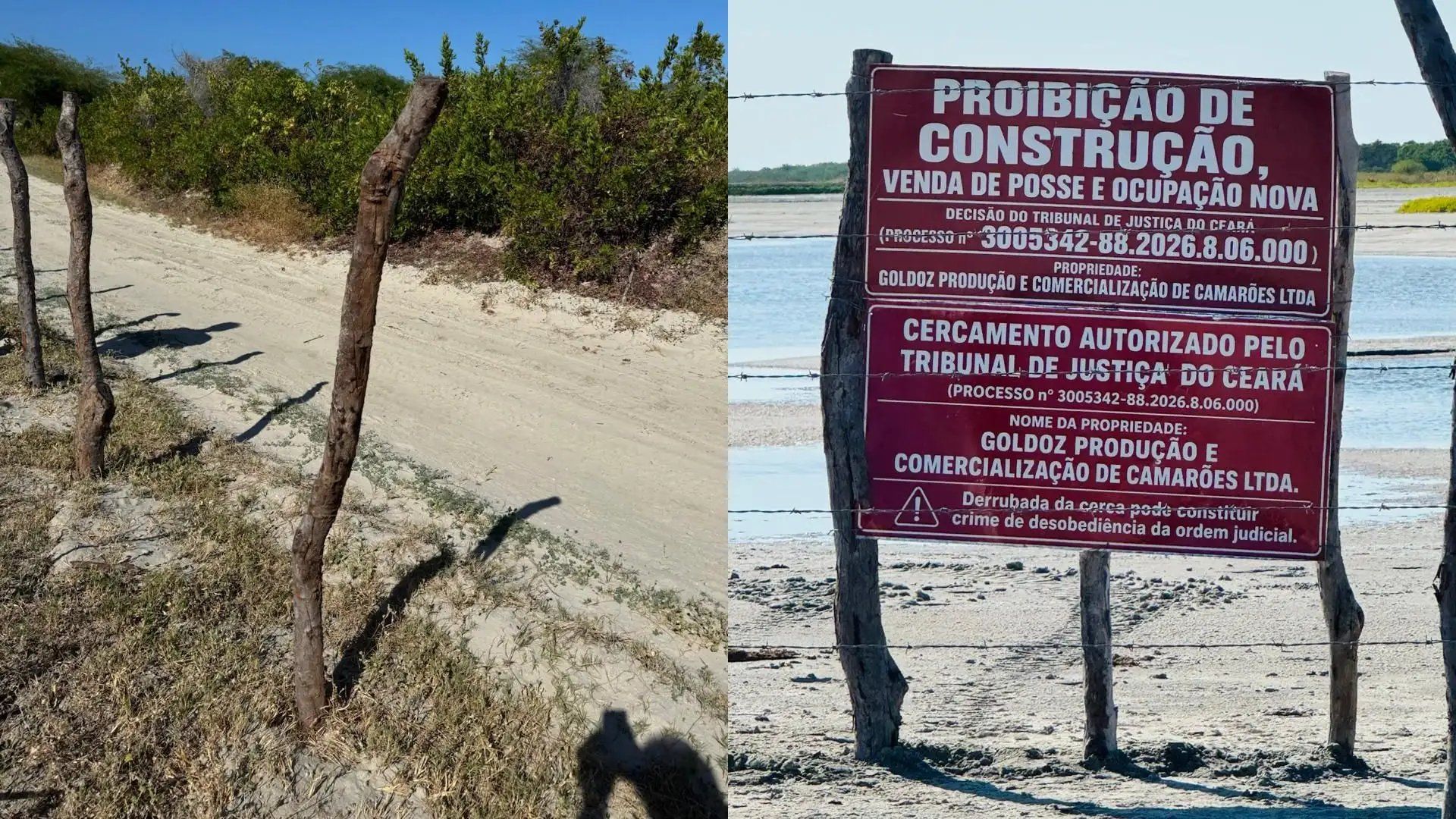 Praia abriga comunidade que afirma precisar da região para sobreviver.