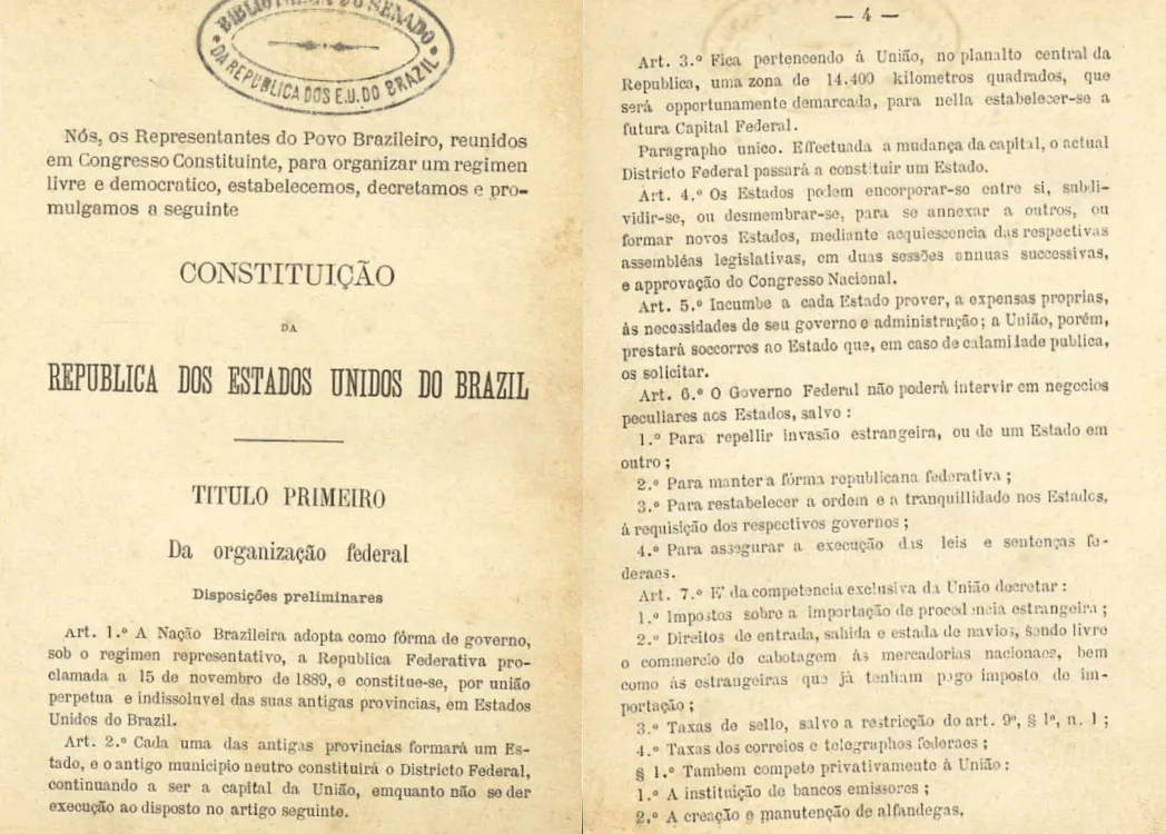 Constituição Federal de 1891 abriu margem para a criação dos Senados Estaduais.