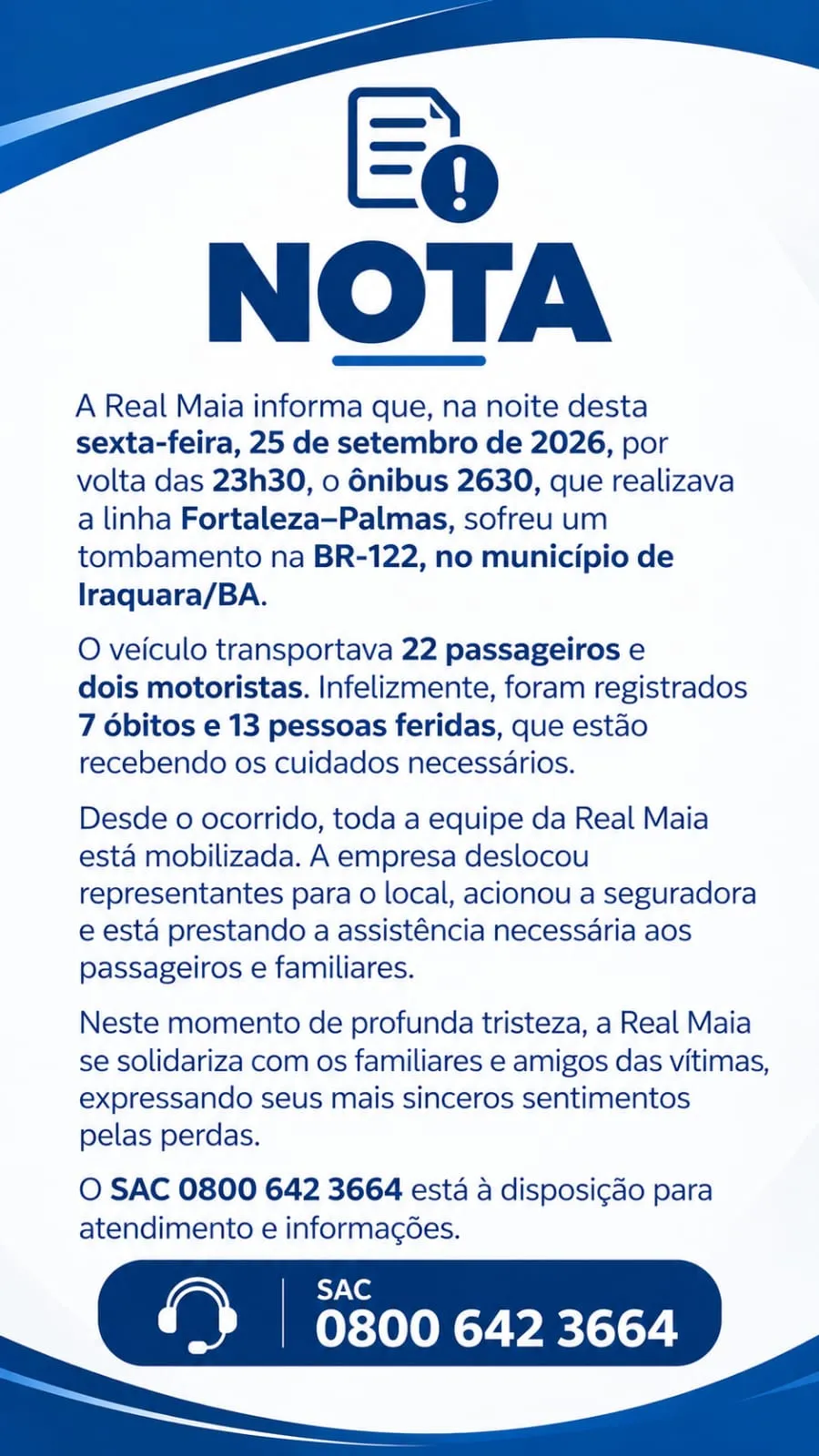 Empresa se pronunciou por meio de um comunicado publicado nas redes sociais.