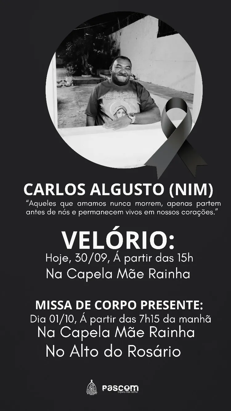 Capela postou nota de pesar.